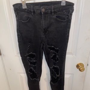 Black American Eagle stretchy ripped jeans